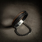 Multi Layer Leather Bracelet // 8" + 0.5" Extension