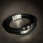 Multi Layer Black Bracelet // 8" + 0.5" Extension