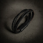 Multi Layer Brown + Lavastone Bracelet // 8" + 0.5" Extension