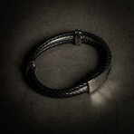 Multi Layer Wheat Chain Brown Leather Bracelet // 8" + 0.5" Extension