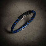 Braided Black + Blue Bracelet // 8"