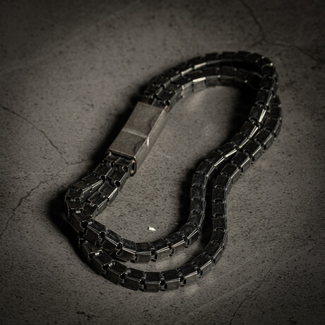 Double Row Squared Box Bracelet // 8"