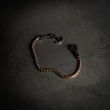 Round Box Bracelet + Anchor // 8" + 0.5" Extension