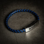 Braided Black + Blue Bracelet // 8"