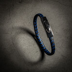 Braided Black + Blue Bracelet // 8"