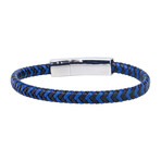 Braided Black + Blue Bracelet // 8"