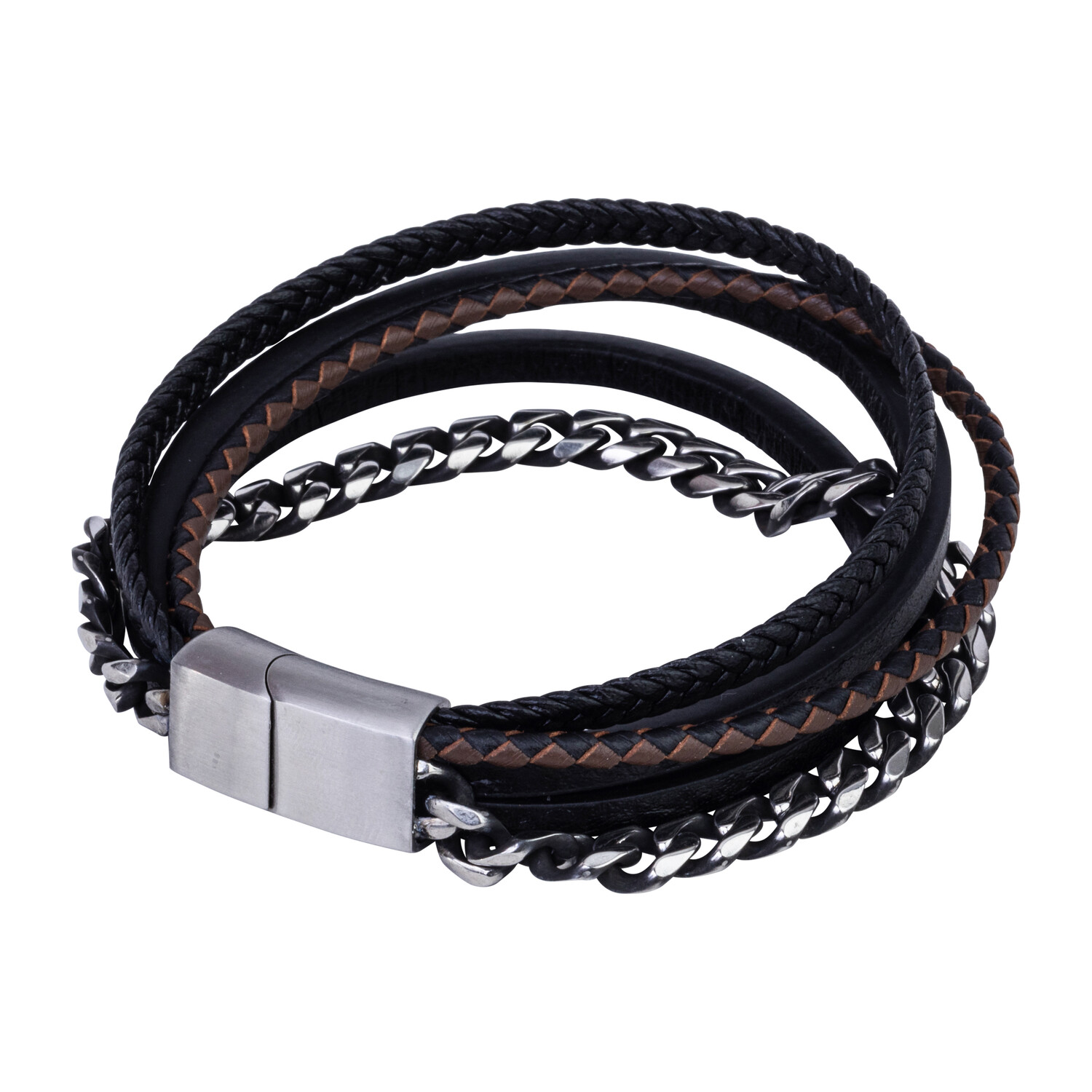 Clancy shops Garrett Multi Layer Black Leather Bracelet