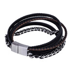 Multi Layer Leather Bracelet // 8" + 0.5" Extension