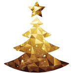Origami Christmas Tree Wall Sticker (7.8"H x 9.75"W x 0.001"D)