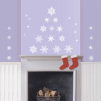 Glitter White Snowflakes Christmas Stickers // 30 Pieces