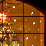 White Stars Electrostatic Shiny Christmas Stickers // 15 Pieces