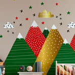 Giant Scandinavian Christmas Mountain Stickers (15.6"H x 23.4"W x 0.001"D)