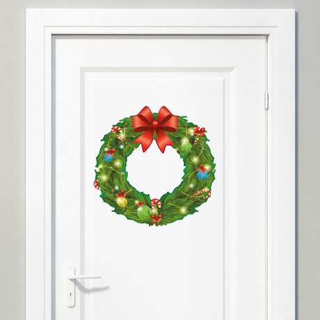 Christmas Crown Wall Sticker (7.8"H x 7.8"W x 0.001"D)