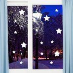 White Stars Electrostatic Shiny Christmas Stickers // 15 Pieces