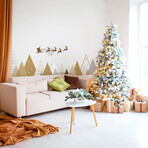 Santa Claus and Reindeer Christmas Mountain Stickers (15.6"H x 25.35"W x 0.001"D)