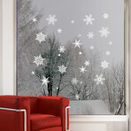Glitter White Snowflakes Christmas Stickers // 30 Pieces