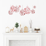 Red Christmas Balls Wall Sticker (11.7"H x 13.65"W x 0.001"D)