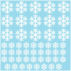 White Snowflake Electrostatic Shiny Christmas Stickers // 50 Pieces