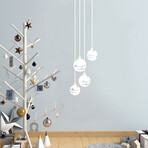 Christmas Decoration Balls Wall Sticker (33.15"H x 9.75"W x 0.001"D)