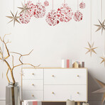 Red Christmas Balls Wall Sticker (11.7"H x 13.65"W x 0.001"D)