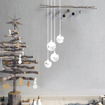 Christmas Decoration Balls Wall Sticker (33.15"H x 9.75"W x 0.001"D)