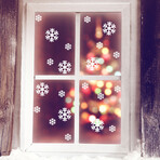 White Snowflake Electrostatic Shiny Christmas Stickers // 50 Pieces