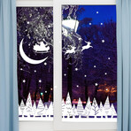 Santa's Road Electrostatic White Christmas Stickers