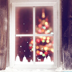 Christmas Frieze Electrostatic White Christmas Stickers