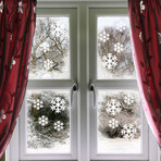 White Snowflake Electrostatic Shiny Christmas Stickers // 15 Pieces