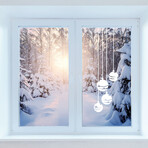 Christmas Decoration Balls Wall Sticker (33.15"H x 9.75"W x 0.001"D)