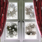 White Snowflake Electrostatic Shiny Christmas Stickers // 50 Pieces