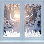 Santa's Road Electrostatic White Christmas Stickers