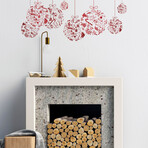 Red Christmas Balls Wall Sticker (11.7"H x 13.65"W x 0.001"D)