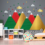 Giant Scandinavian Christmas Mountain Stickers (15.6"H x 23.4"W x 0.001"D)
