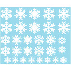 White Snowflake Electrostatic Shiny Christmas Stickers // 30 Pieces
