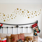 Golden Stars Christmas Sticker // 100 Pieces (13.65"H x 19.5"W x 0.001"D)
