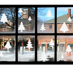 White Small Christmas Tree Electrostatic Shiny Stickers // 15 Pieces