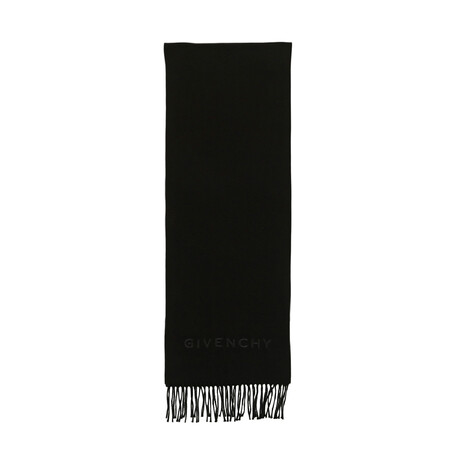 Givenchy // Ethan Chevron Logo Scarf (Black, White)