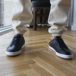 Low Top Slippers // Black + White (US Men's Size 8)