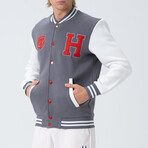 Jordan Letterman Jacket // Dark Gray (XL)