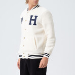 Cole Letterman Jacket // White (M)