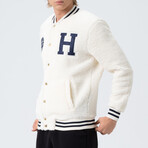 Cole Letterman Jacket // White (XL)