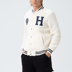 Cole Letterman Jacket // White (XL)