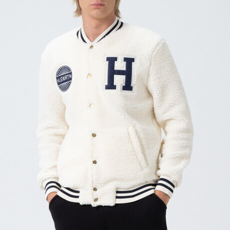 Cole Letterman Jacket // White (S)