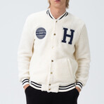 Cole Letterman Jacket // White (S)