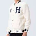 Cole Letterman Jacket // White (XL)