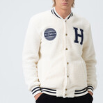 Cole Letterman Jacket // White (M)