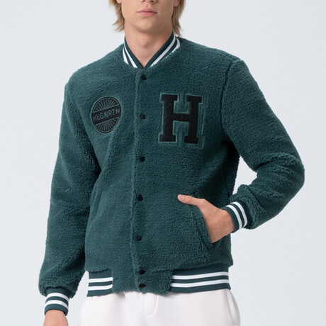 Cole Letterman Jacket // Green (S)