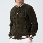 Cole Letterman Jacket // Olive (L)