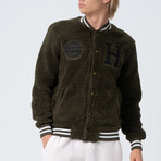 Cole Letterman Jacket // Olive (M)